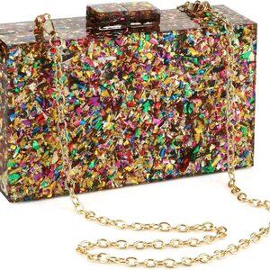 Women Clutches Evening Bags Acrylic Multicolor Purses and Handbags Shoulder Cros